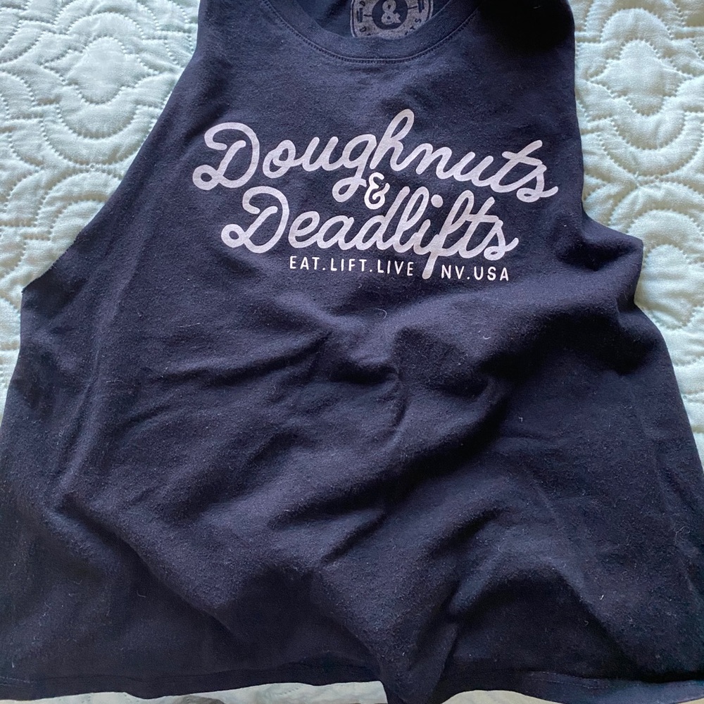 Doughnuts and Deadlifts crop top